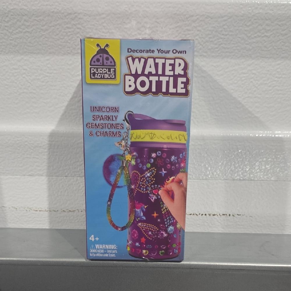 Purple‎ Ladybug Decorate Your Own Water Bottle NWT